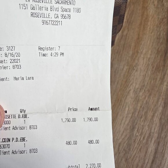 REDUCED@! Louis Vuitton Croisette Damier Ebene Crossbody Shoulder Handbag Duo - Picture 3 of 15